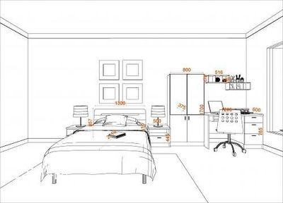 一体化衣柜与书柜平面图设计指南