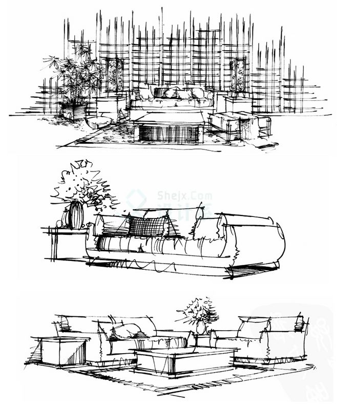 掌握线条的艺术 手绘组合家具线稿的实用技法与技巧